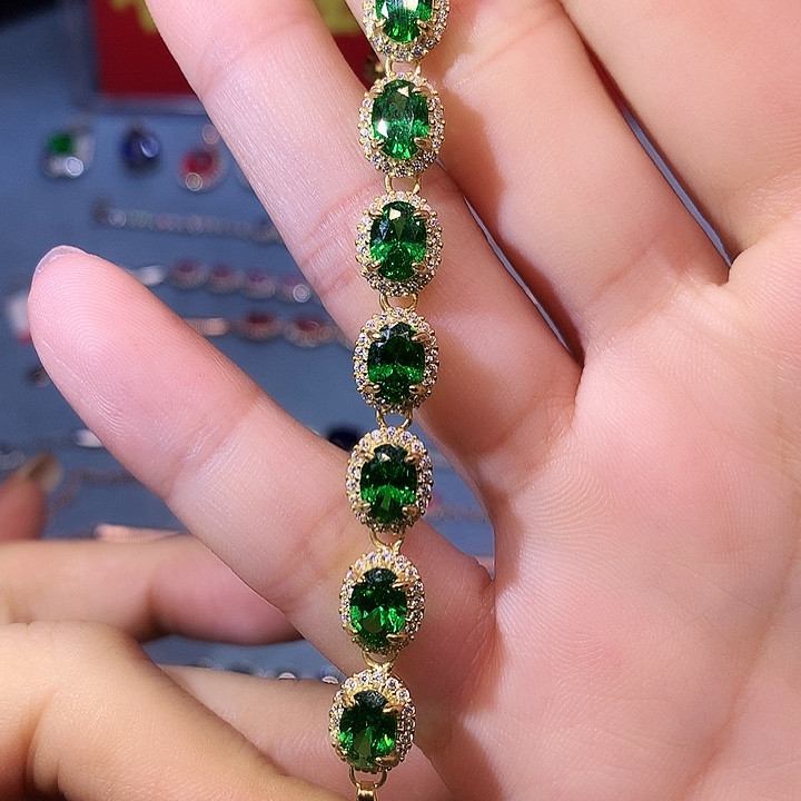 透辉石手链银S925镶嵌