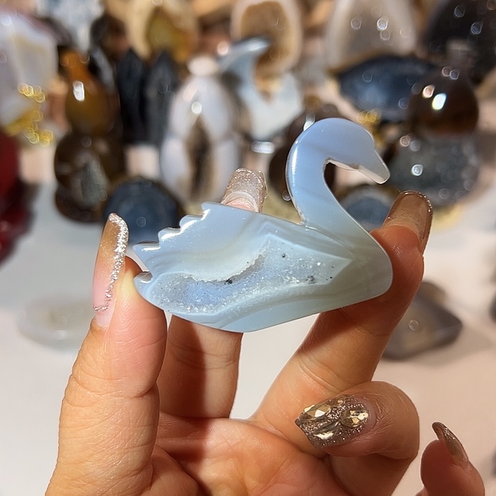 玛瑙/玉髓无未镶嵌天鹅7