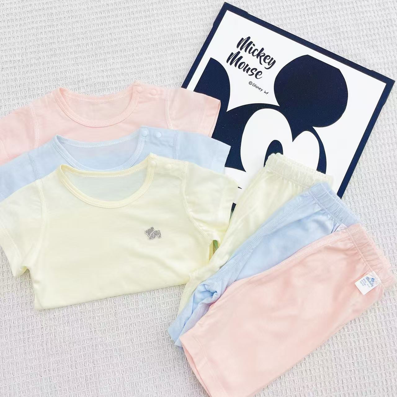 夏季上新纯棉男童运动单面布短袖套装