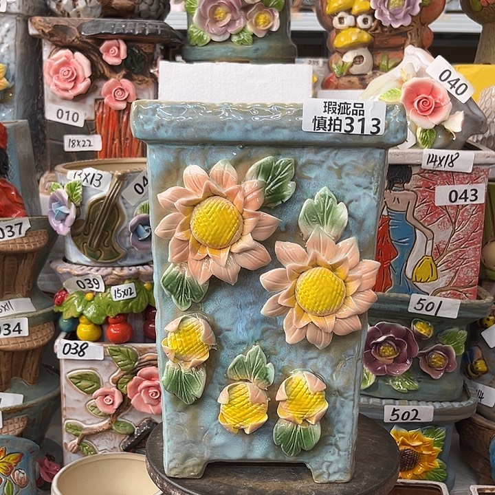 粗陶材质多肉花盆313开裂