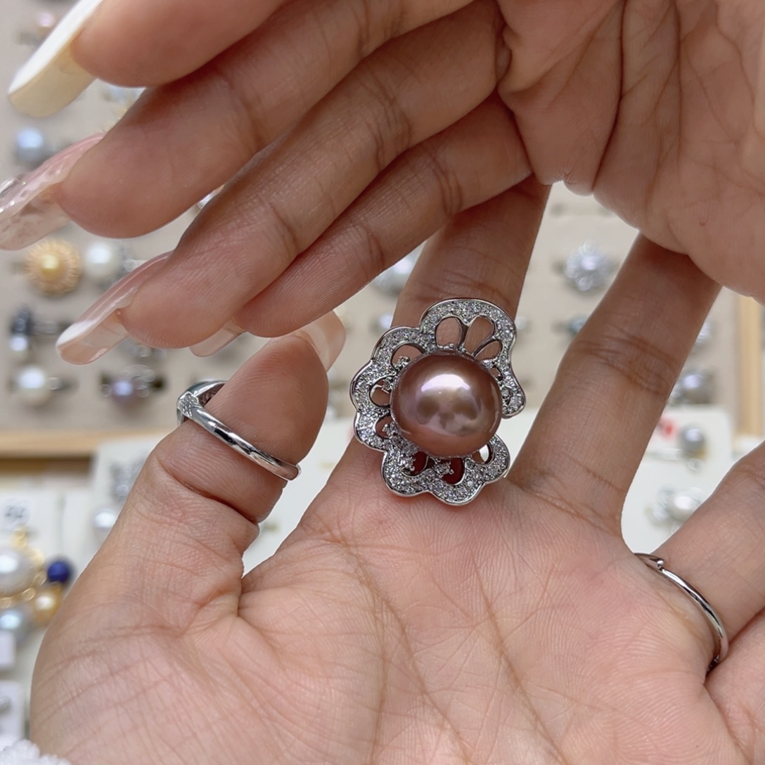 简****淡水珍珠合金戒指