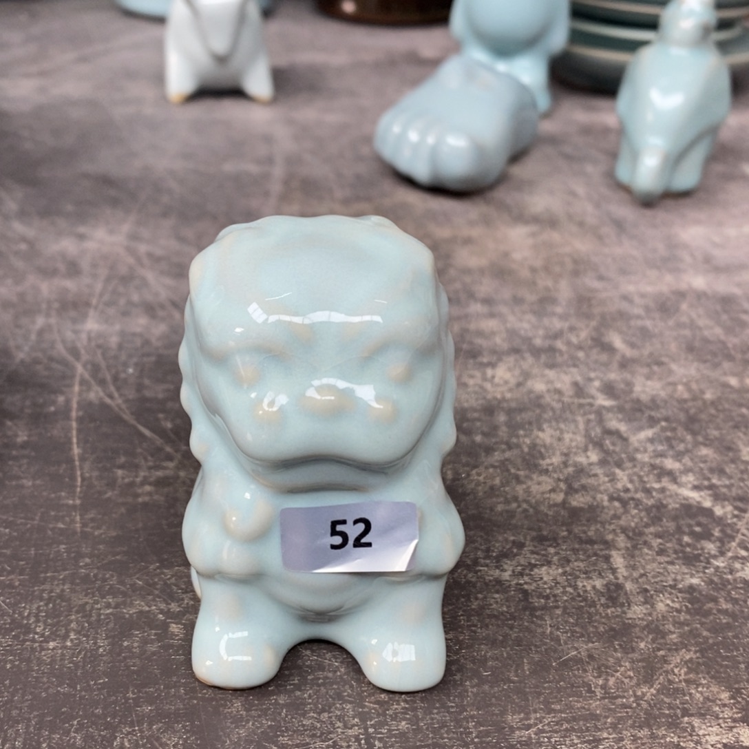 七***年陶摆件抱朴汝瓷仿古微瑕