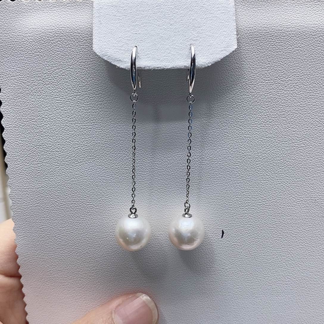 银S925镶嵌耳饰淡水珍珠