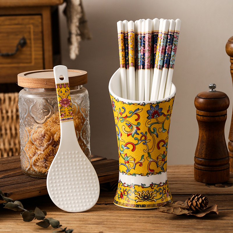 正品景德镇陶瓷沥水防霉食品级筷子筒高端家用爆款洋气2025新款