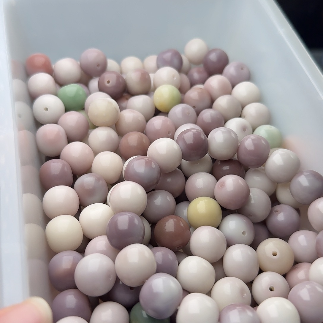 维***.吊坠菩提根/象牙果50 颗骨瓷波波 绿色 14 干磨苹果