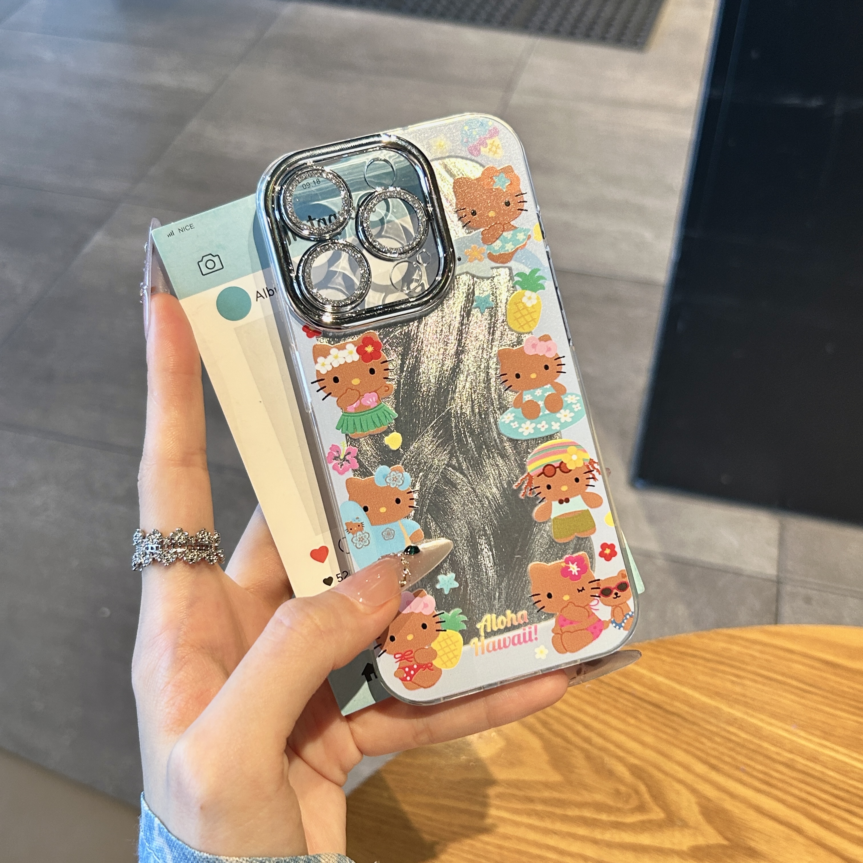 黑皮凯蒂适用苹果iPhone16pro华为手机壳镜头膜荣耀/小米纱防摔