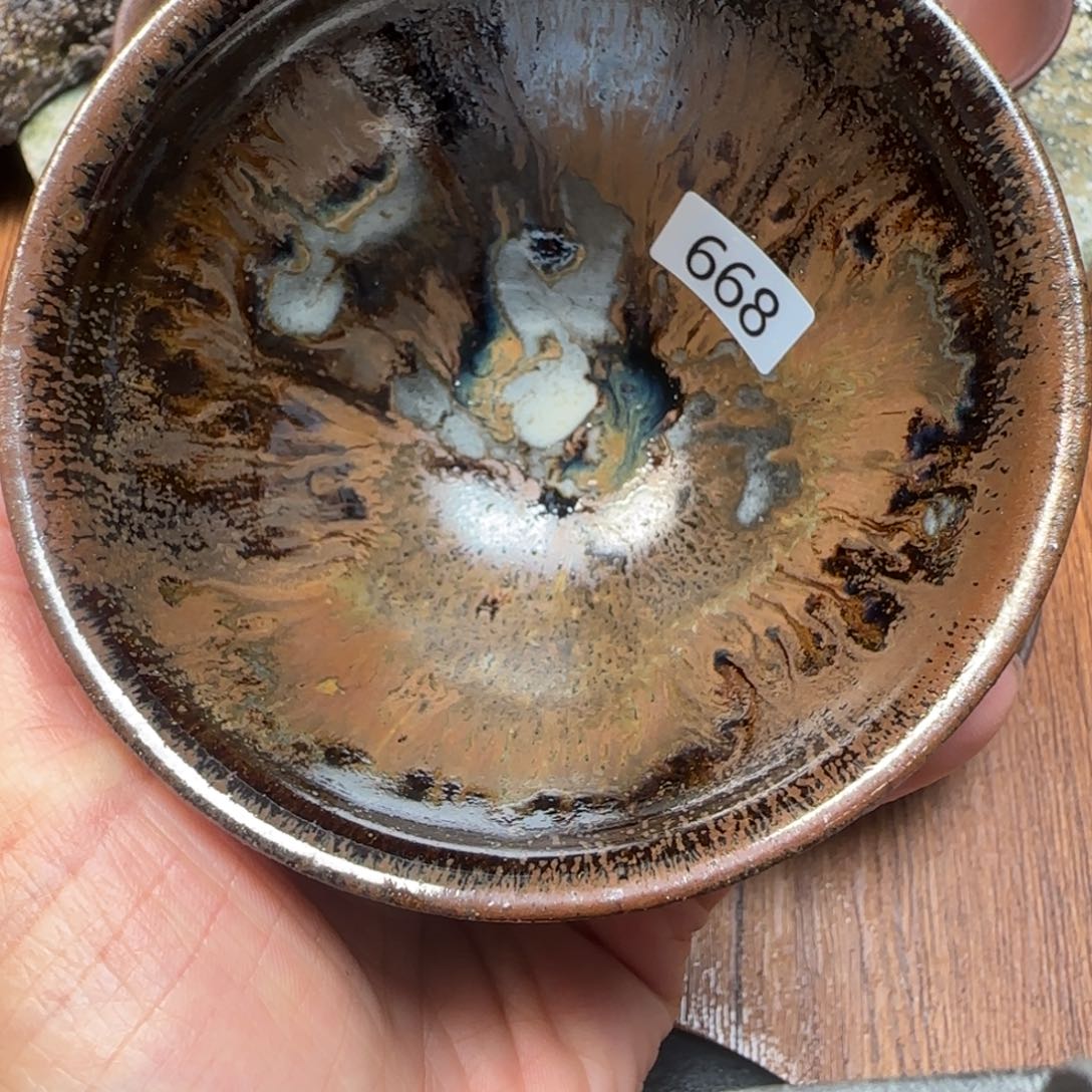 柴烧建盏茶盏茶杯668