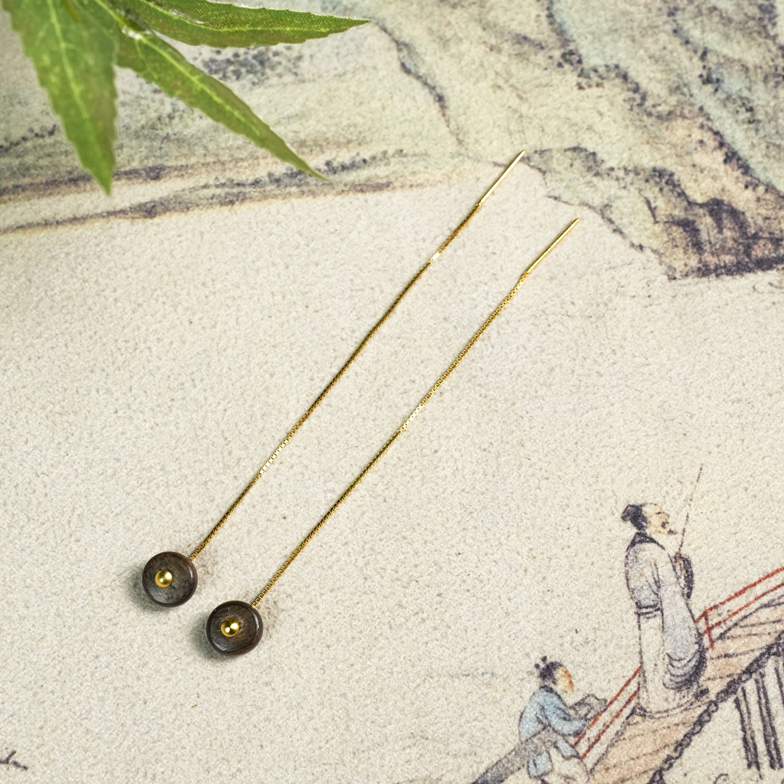 【新人福利款】越南芽庄白奇圆盘耳环/耳坠沉香木雕