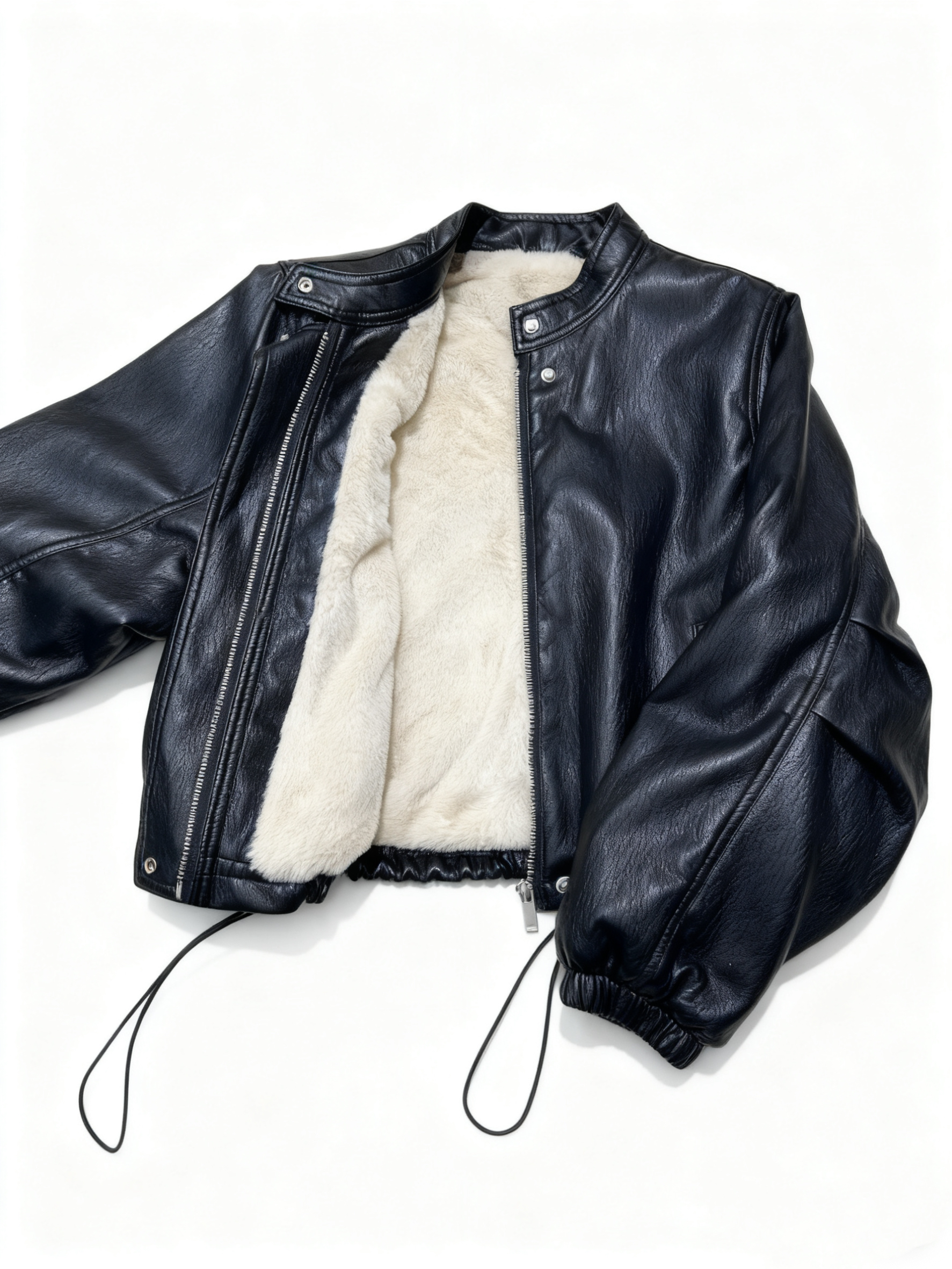 加绒加厚保暖皮衣外套女2025秋冬新款小个子休闲立领夹克上衣9818