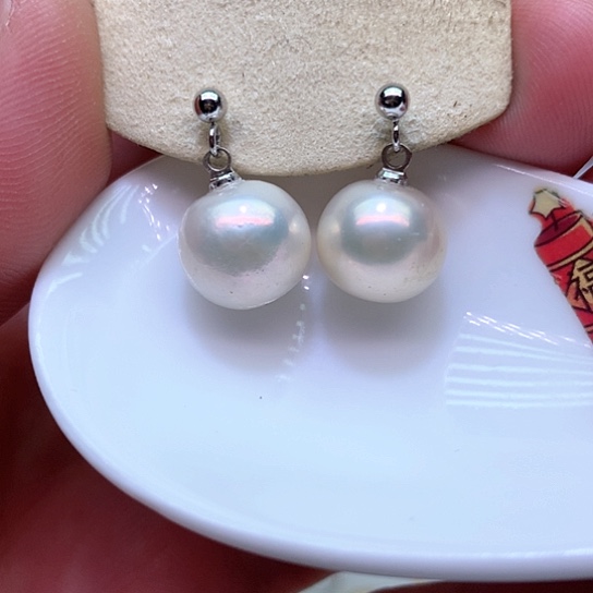 淡水珍珠耳饰银S925镶嵌