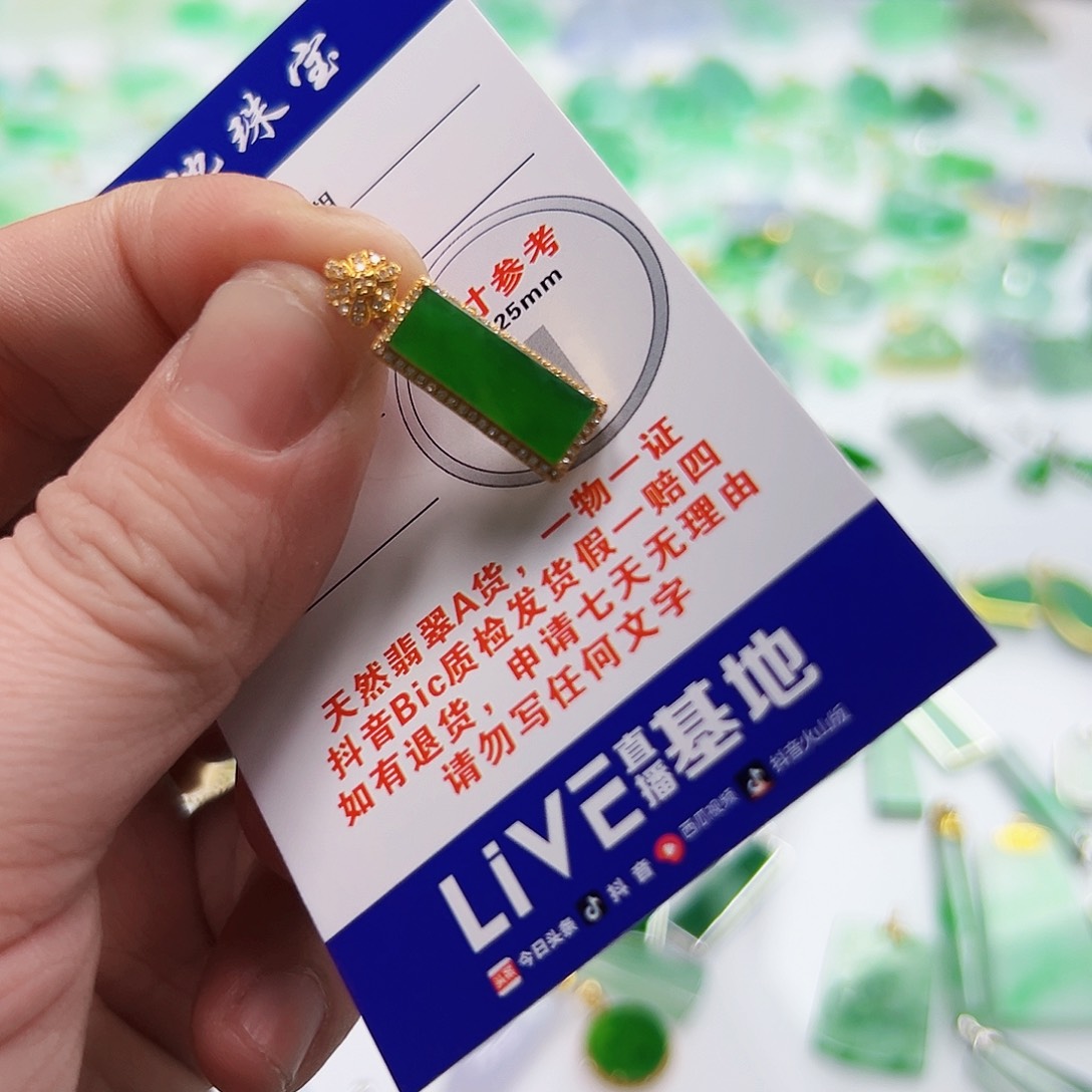 翡翠项链18K金镶嵌八*初翡翠