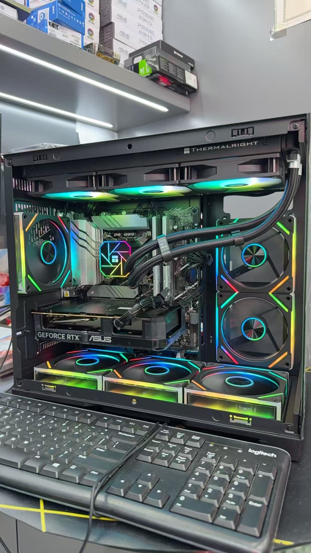 双12 华硕高性能9600搭配5060Ti显卡组装台式电脑32G内存1T固态