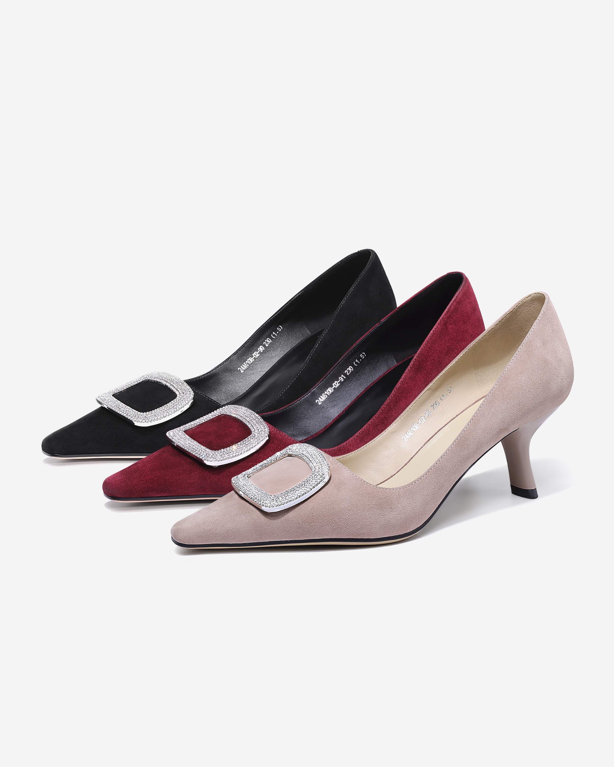 【24A610B-02】水钻方扣女神高跟