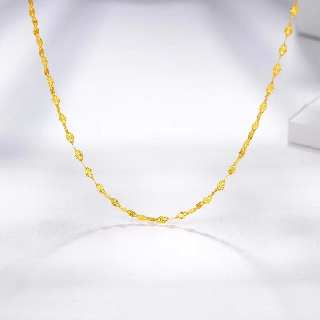 链子足银 【黄色雪花链50厘米】不带吊坠