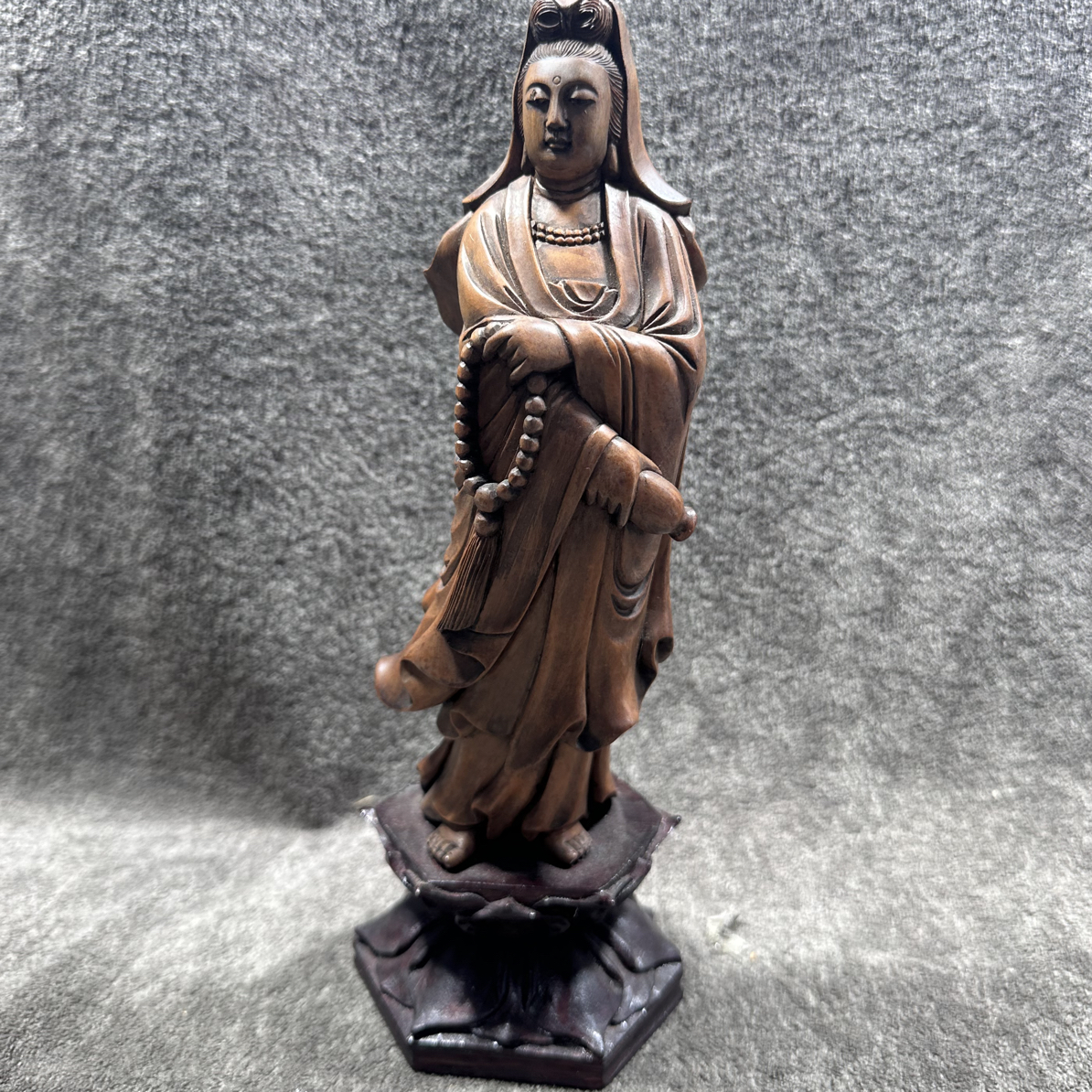 黄杨木观音摆件实木