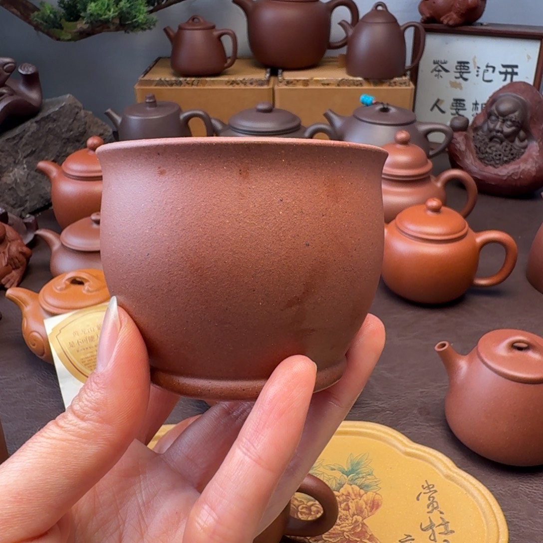 @***生茶壶紫砂特练紫泥主人杯140