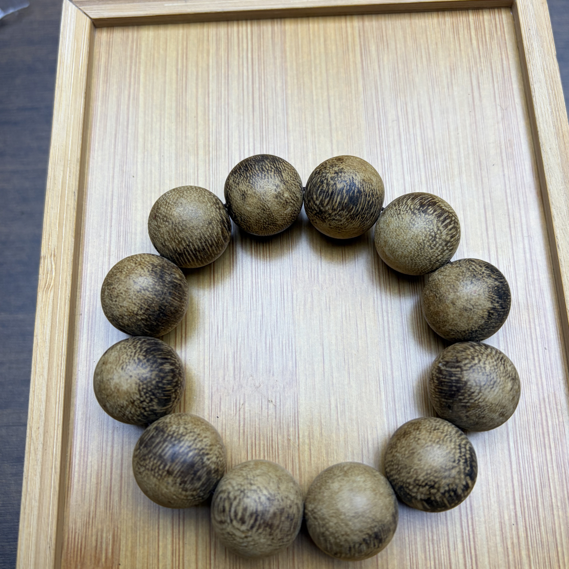 文玩沉香木手链单圈