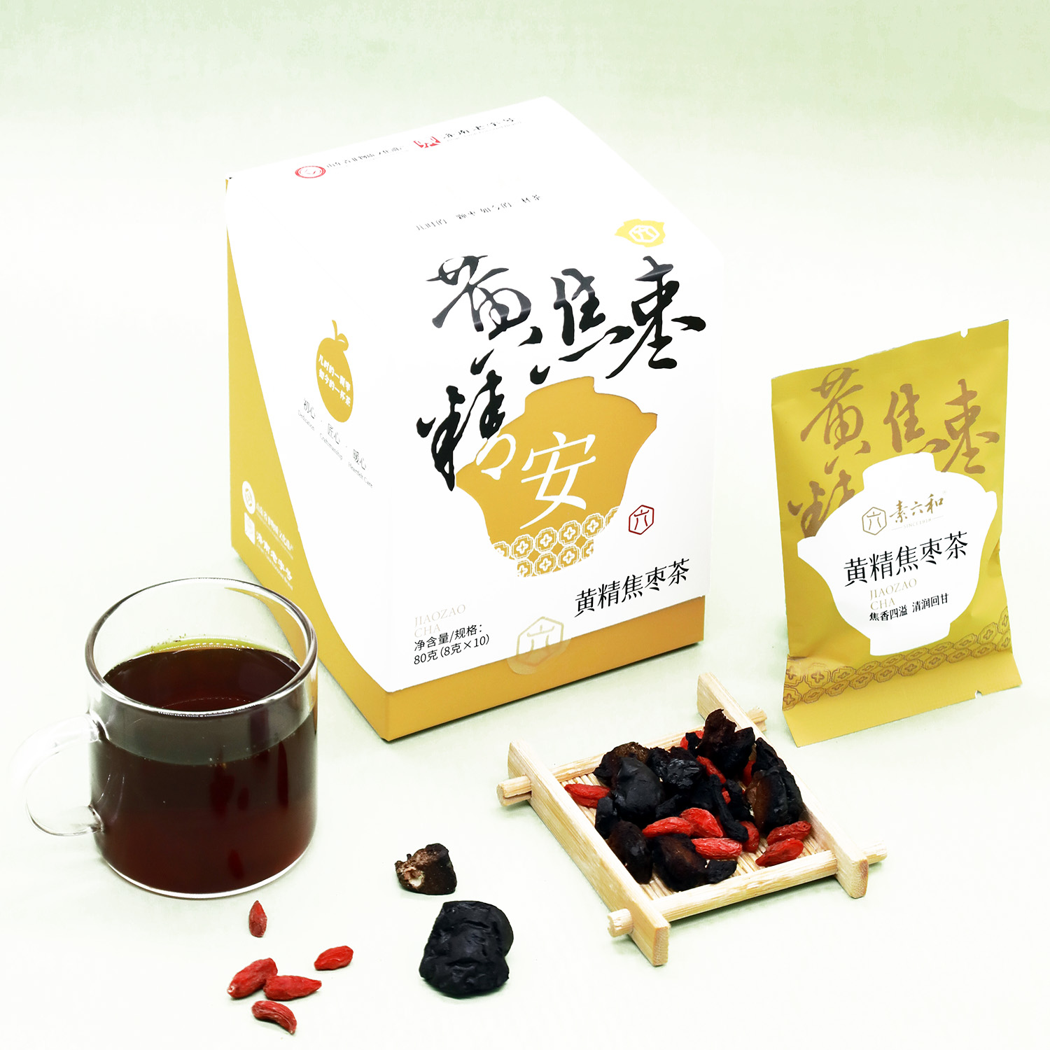 素六和黄精焦枣茶黄精仙余粮多元同养枸杞焦枣泡茶非遗老字号