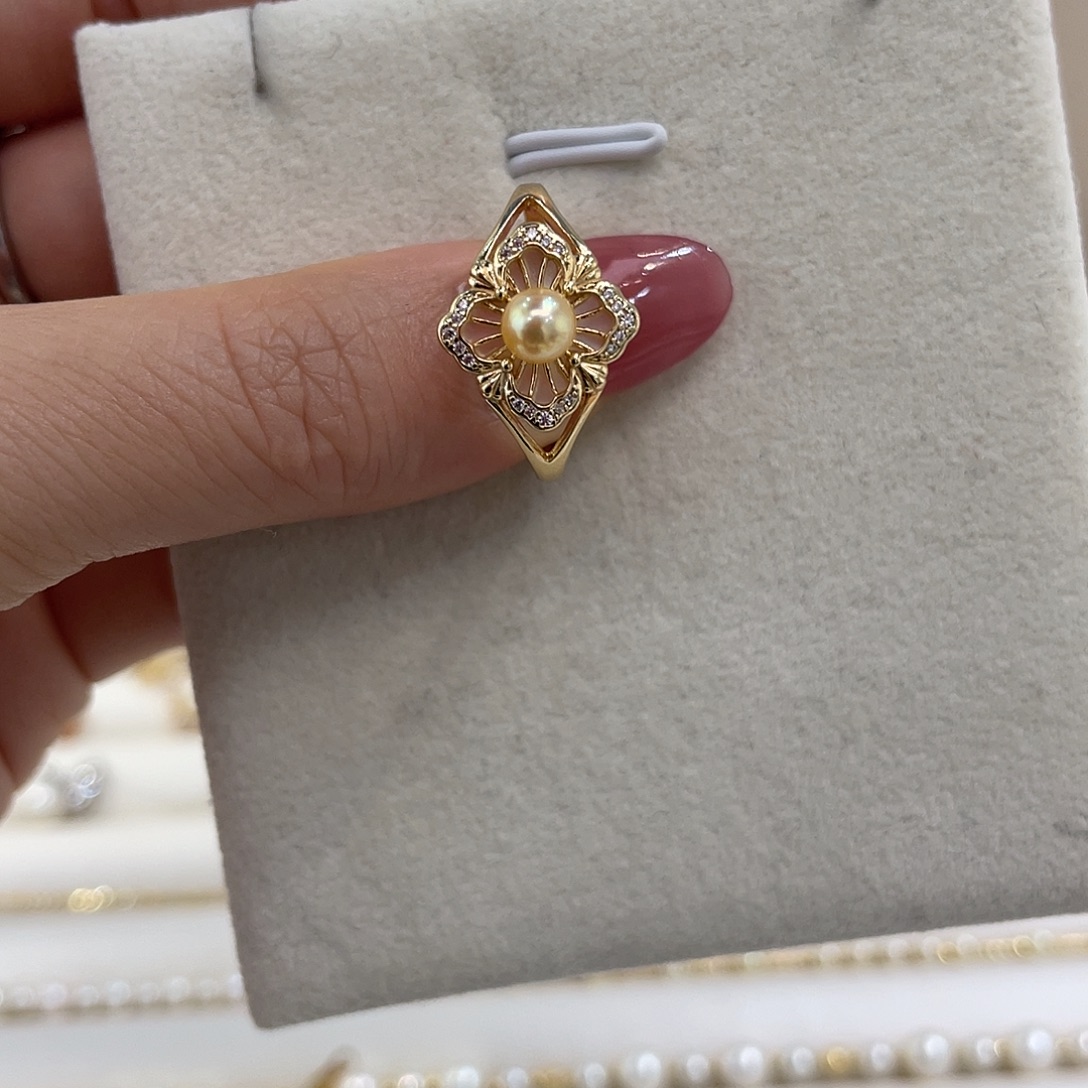 海水珍珠戒指银S925镶嵌