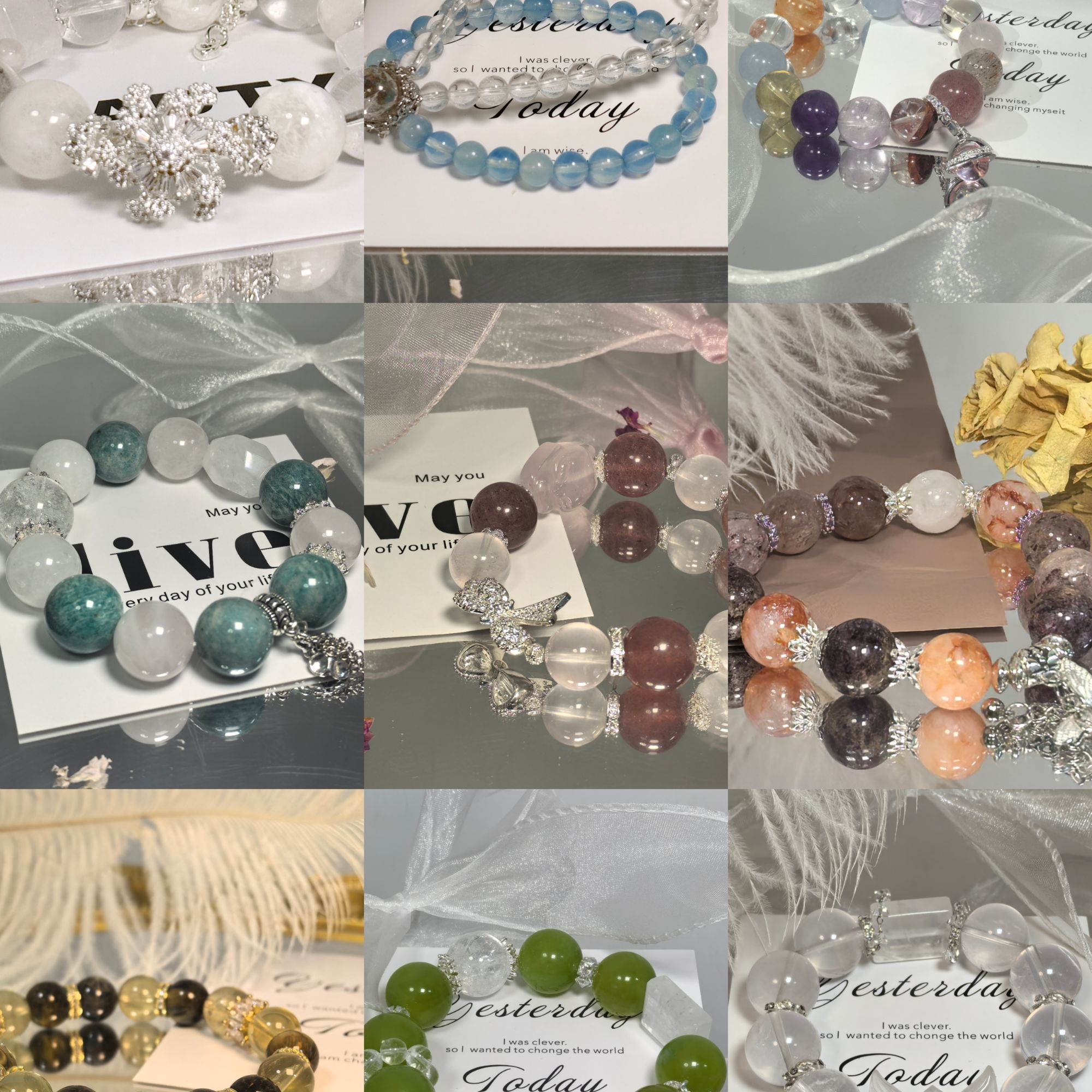 天然水晶手串【梵晶私定坊Qinghe】原创设计颜色微差多样性发其一