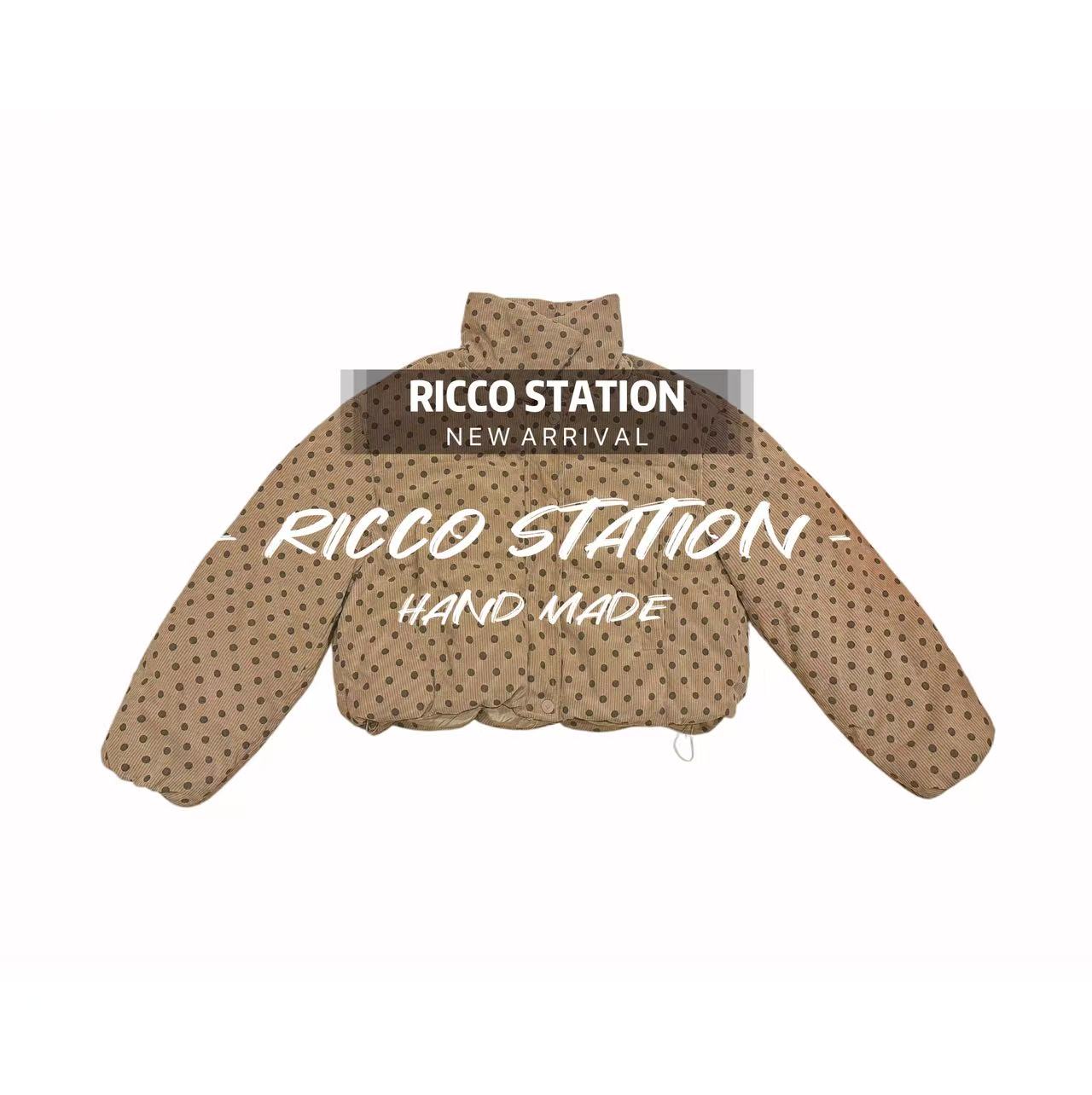 陈腰精CC设计师款重工波点灯芯绒羽绒轻奢风名媛风显瘦网红炸街潮