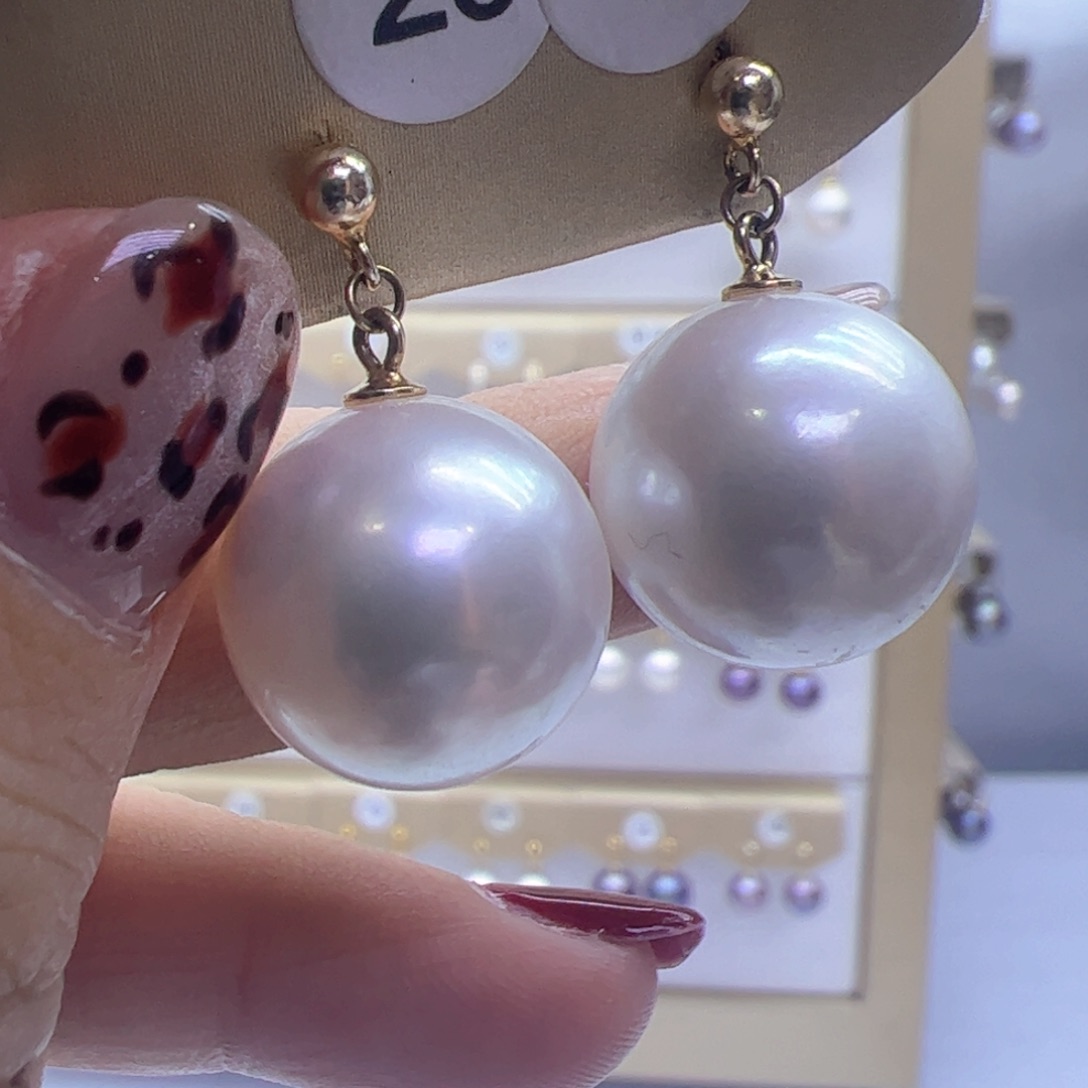 淡水珍珠耳饰银S925镶嵌