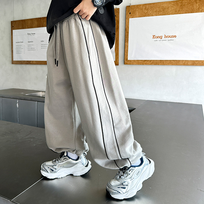 男童直筒裤子春旗款2025新款帅气男孩宽松运动裤KZ253016