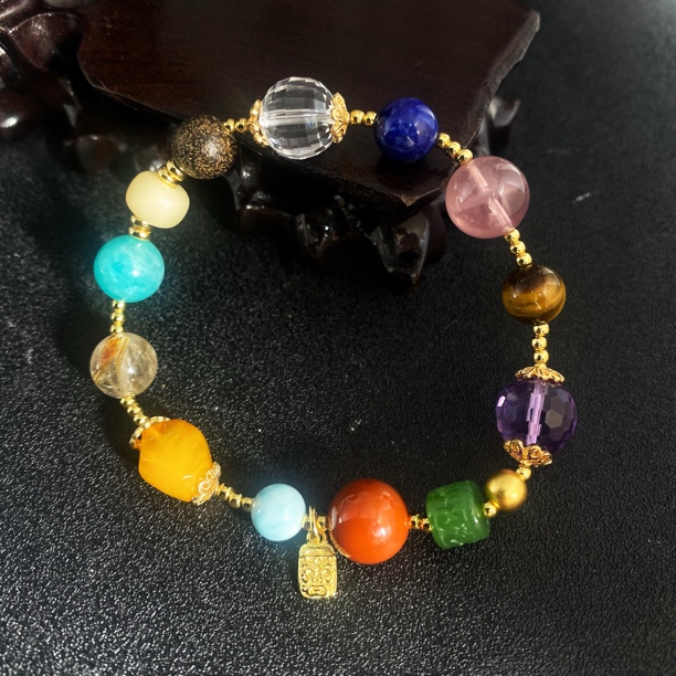 925银手链 吉祥多宝高级感春日花园手链女款彩色手串250331