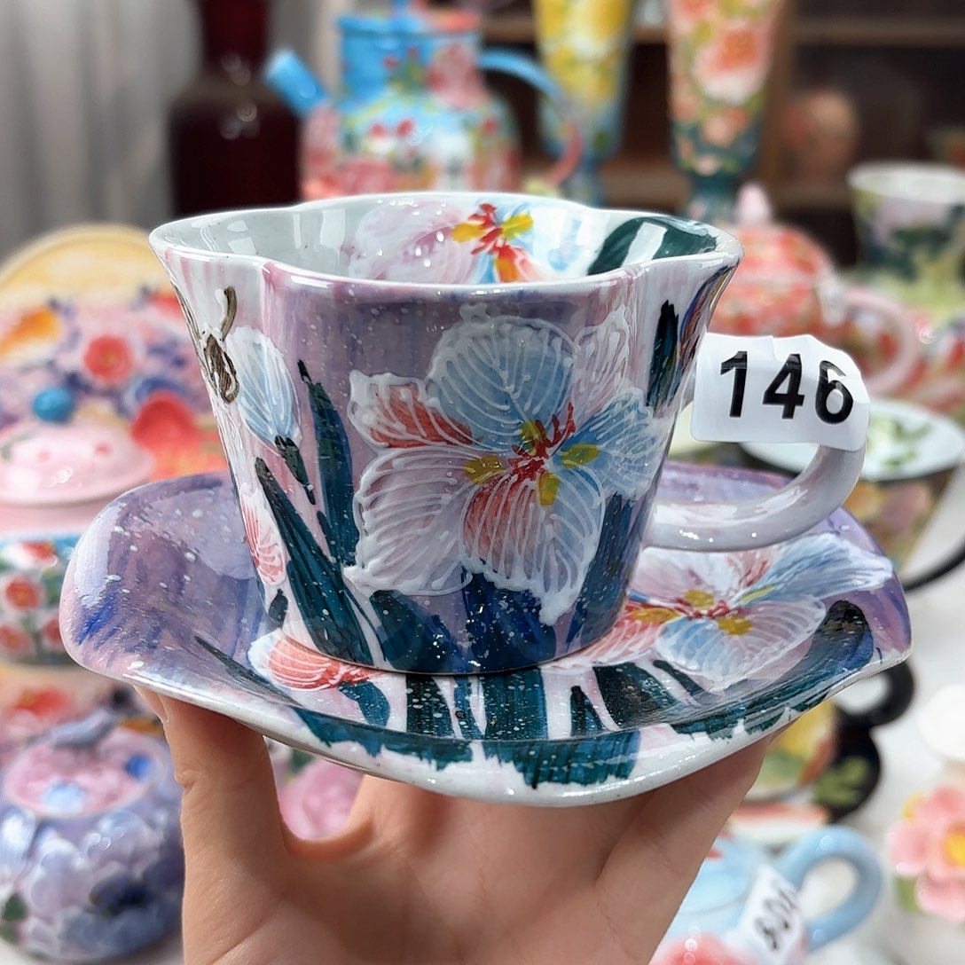 景德镇手绘高温釉下彩陶瓷茶具