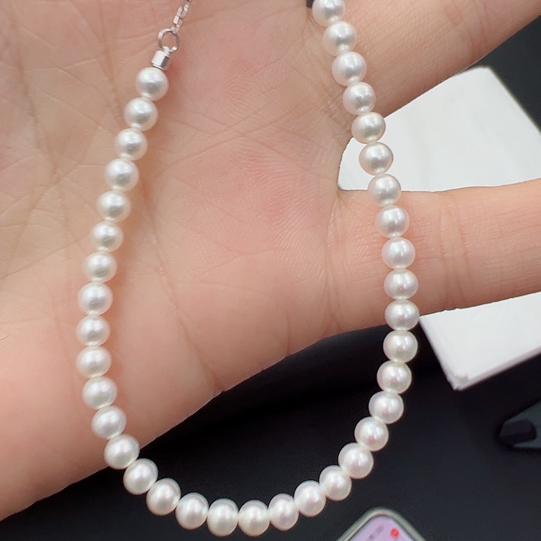 淡水珍珠银S925镶嵌手绳珍珠手链