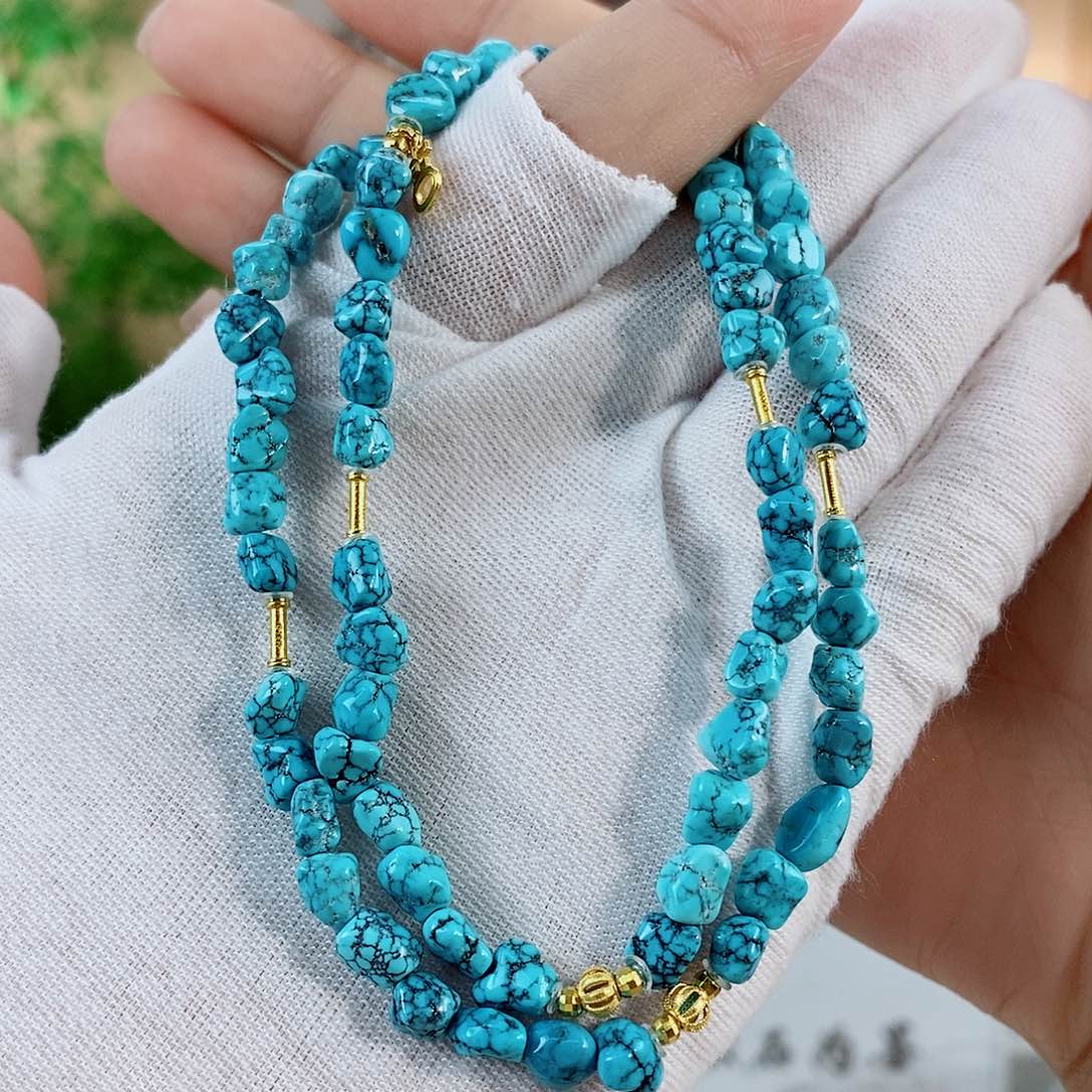 18K金镶嵌绿松石珠宝奇石