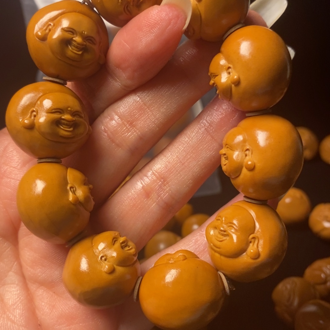 平***心手串/手链橄榄核笑佛头