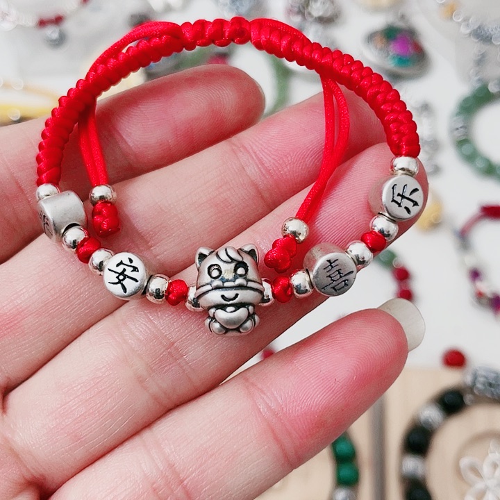 珐琅吊坠足银平安喜乐马