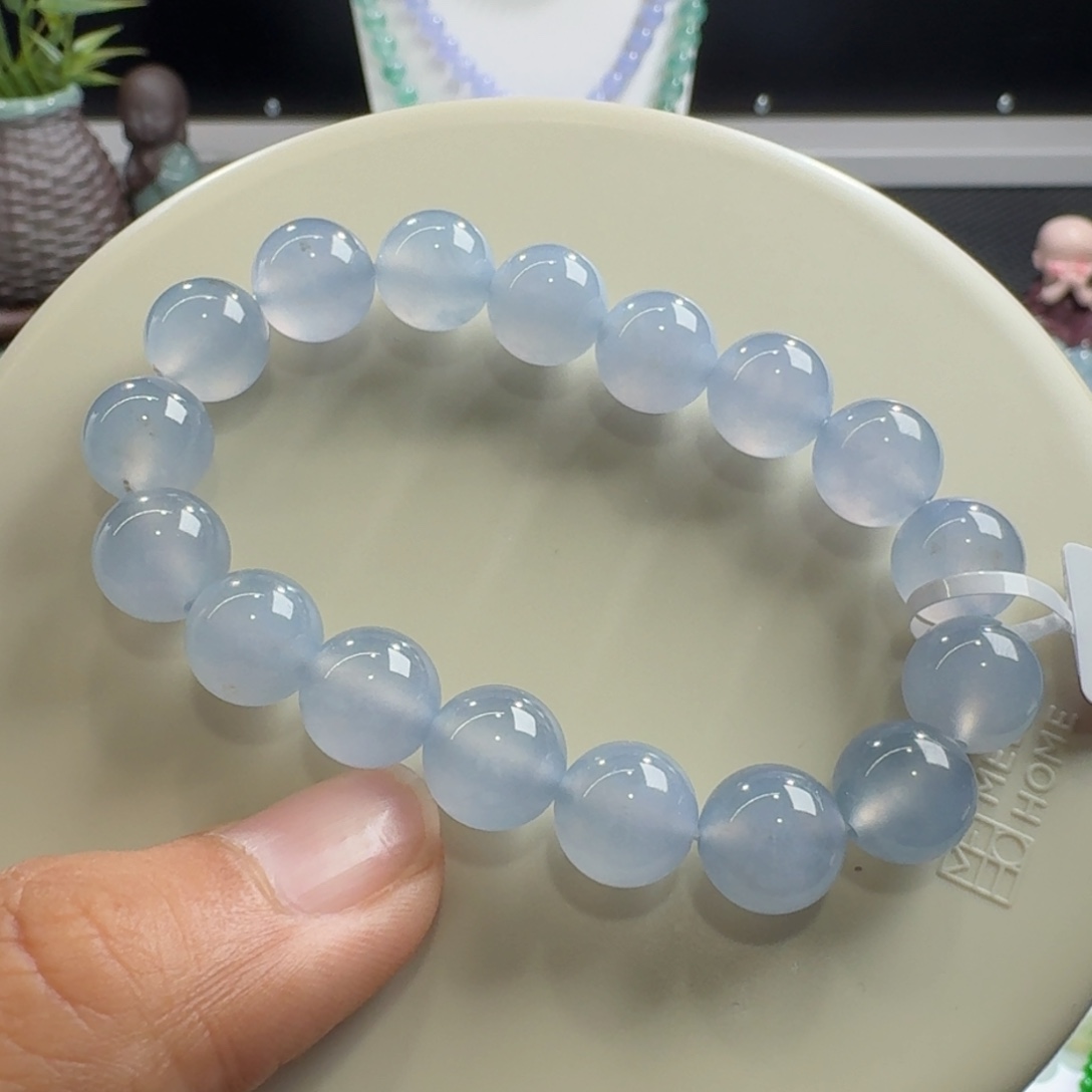未镶嵌手链翡翠高冰胶块蓝卡11.2