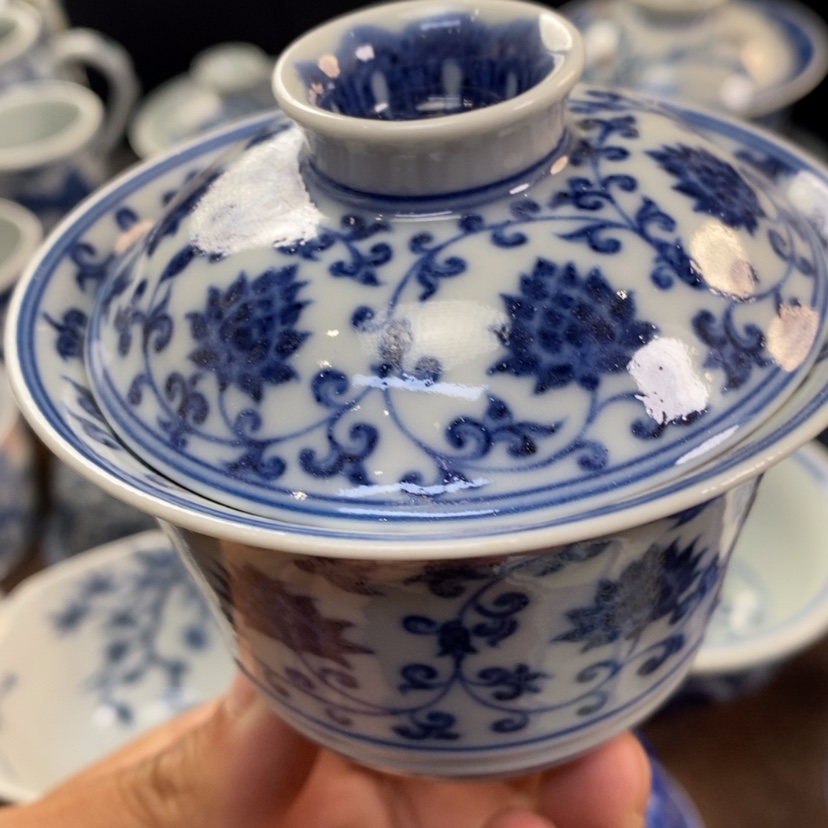 【闪购商品】景德镇青花瓷盖碗