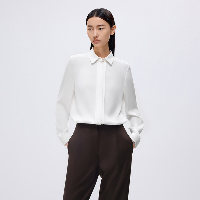 【商场同款】ANCY 年春新款高端气质翻领衬衫女职场通勤上衣LCGA98W