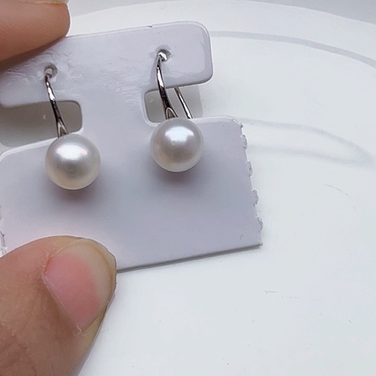 淡水珍珠耳饰银S925镶嵌