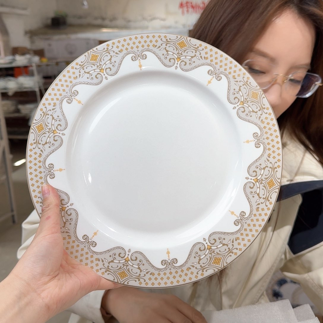 瓷骨瓷10.5英寸平盘27cm 4个外贸尾单