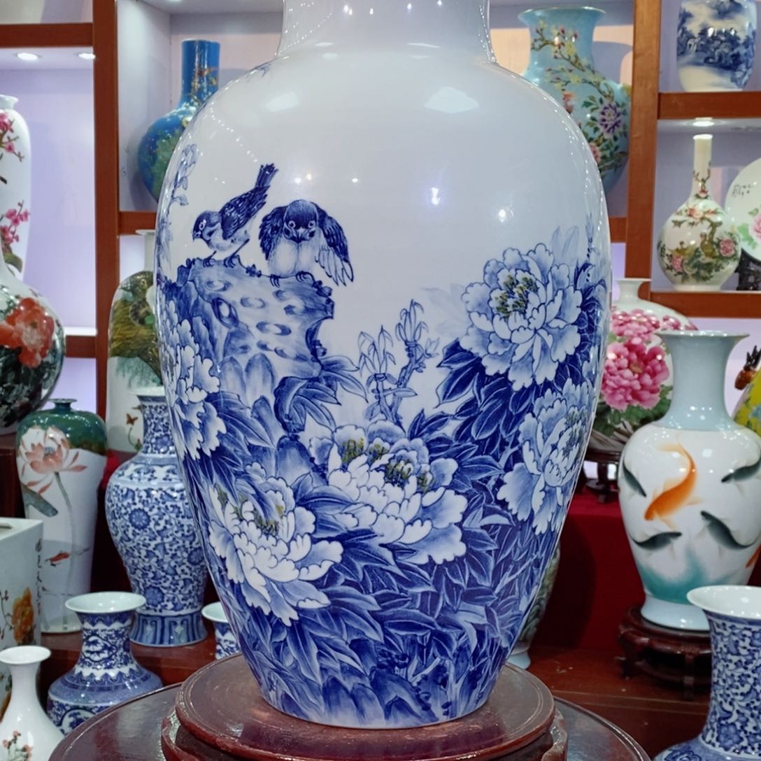 瓷片钻*景德镇陶瓷牡丹