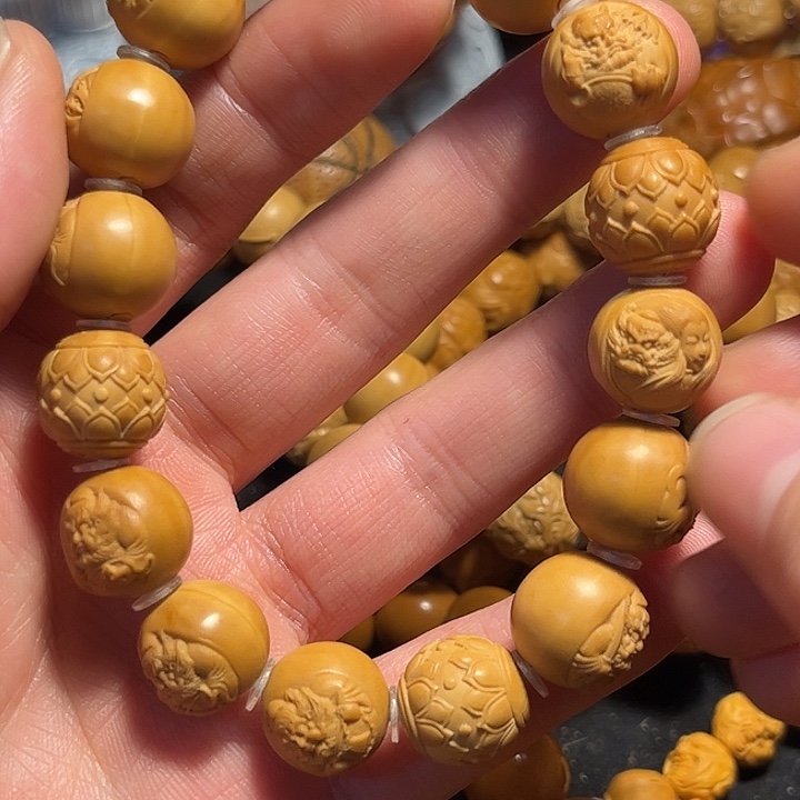 橄榄核手串/手链猴头钟馗浮雕