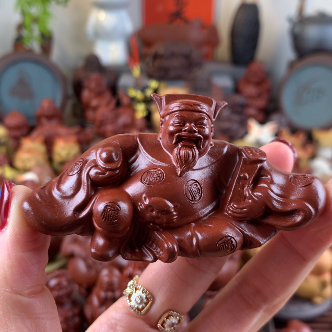 紫砂茶宠财源广进小财神