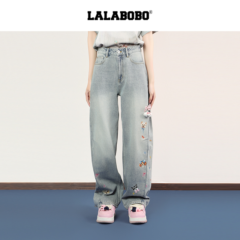 【南京】LALA牛仔裤25年秋冬新款原创阔腿弯松弛感裤子RBEC-WXZC17