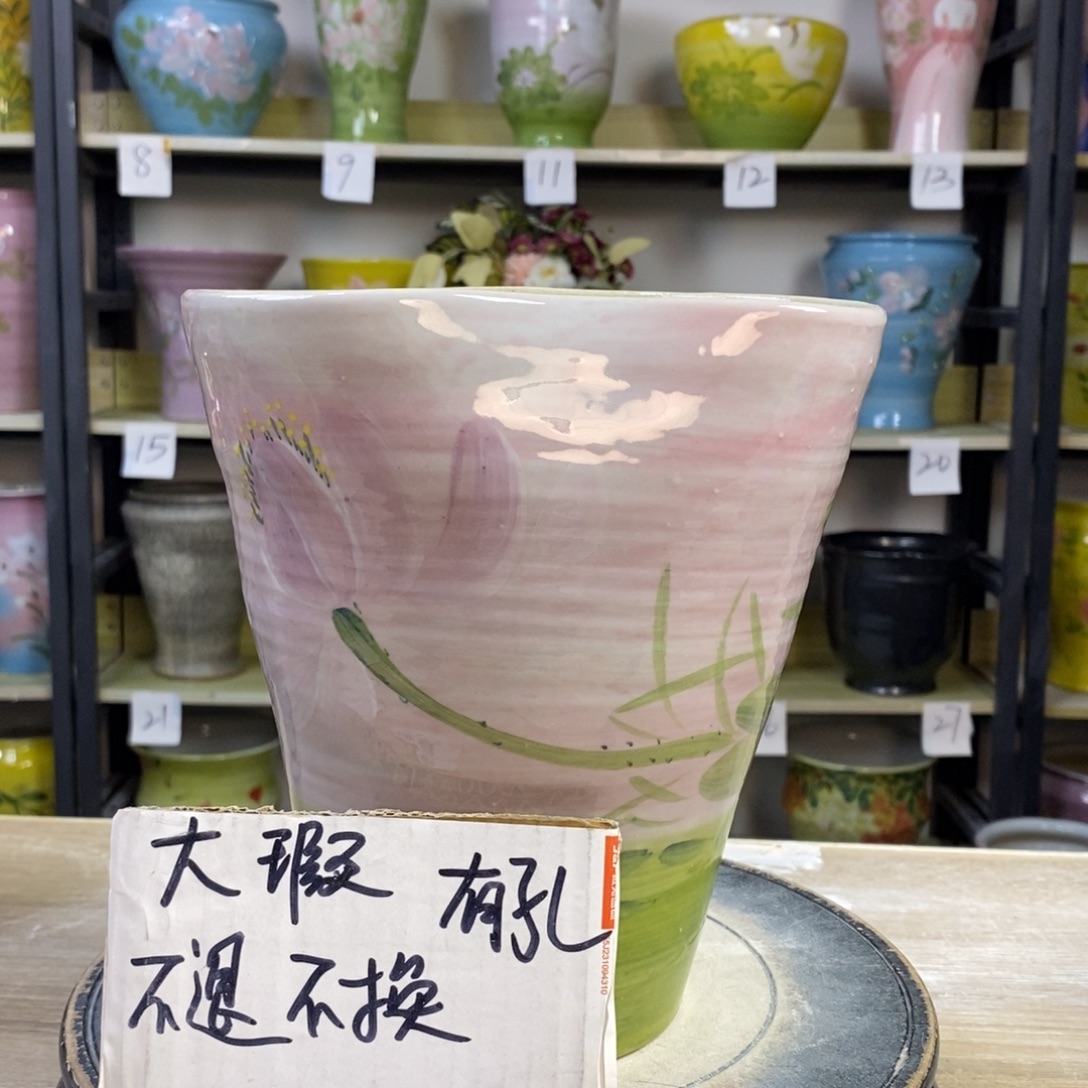景德镇手工手绘陶瓷花盆