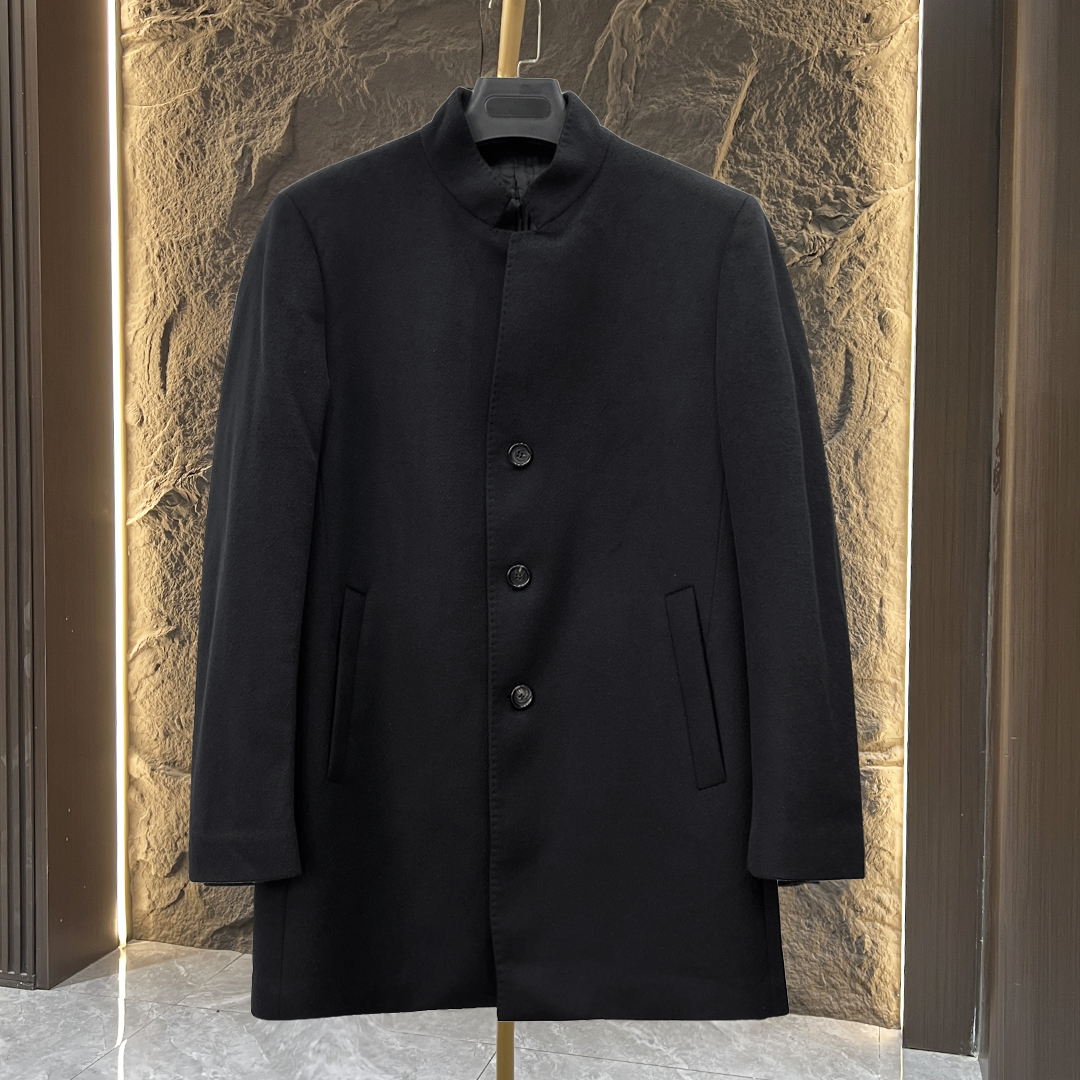 迪K尼46U202男春秋中长款羊毛羊绒大衣