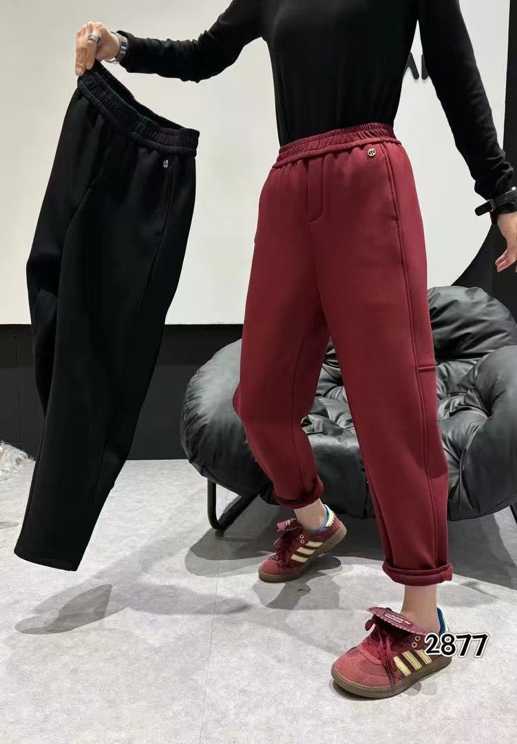 恒鑫安哈伦拼接百搭加绒休闲裤-2877