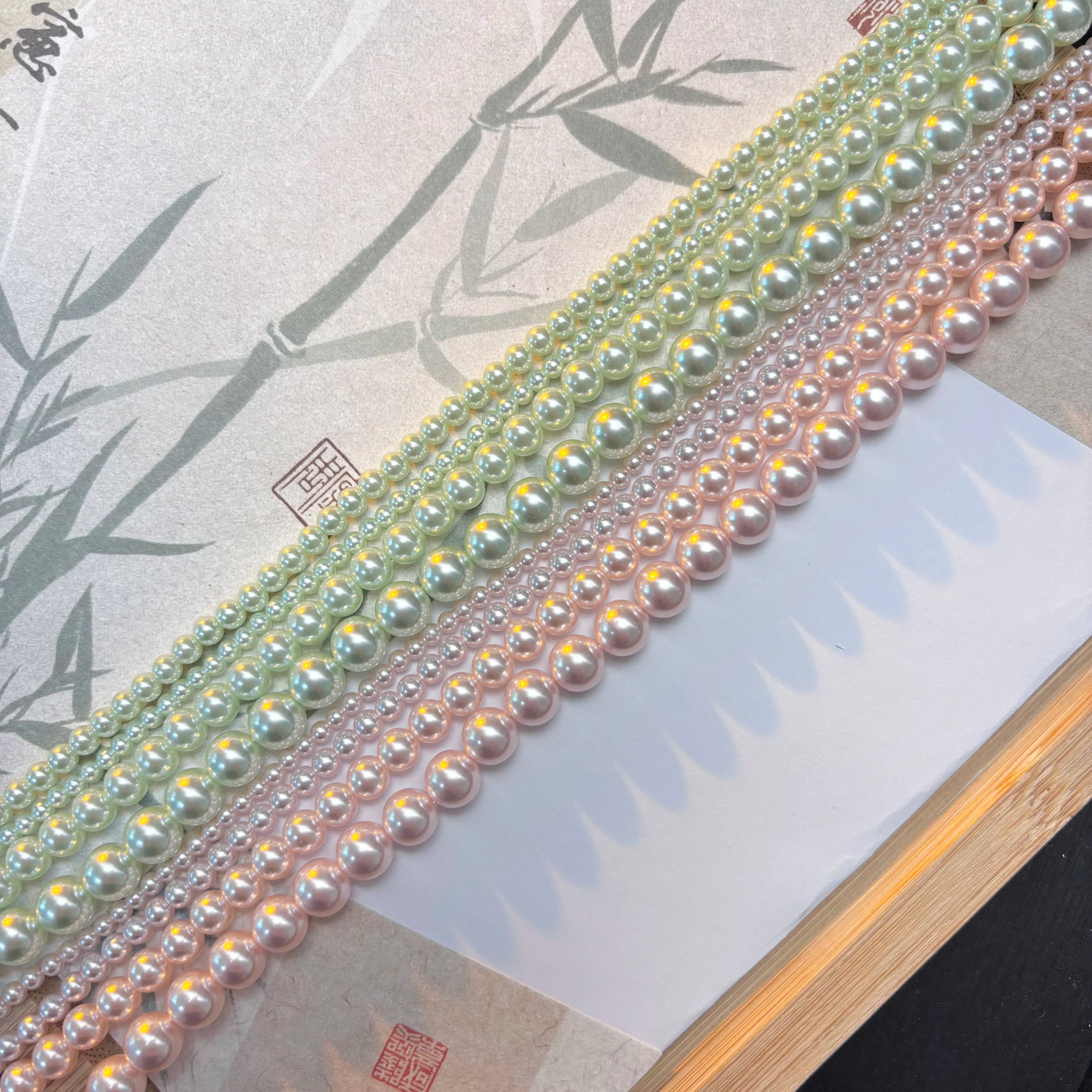 琉璃仿珍珠diy手机链亮面夏日必备光泽超好项链手链时尚配件手工