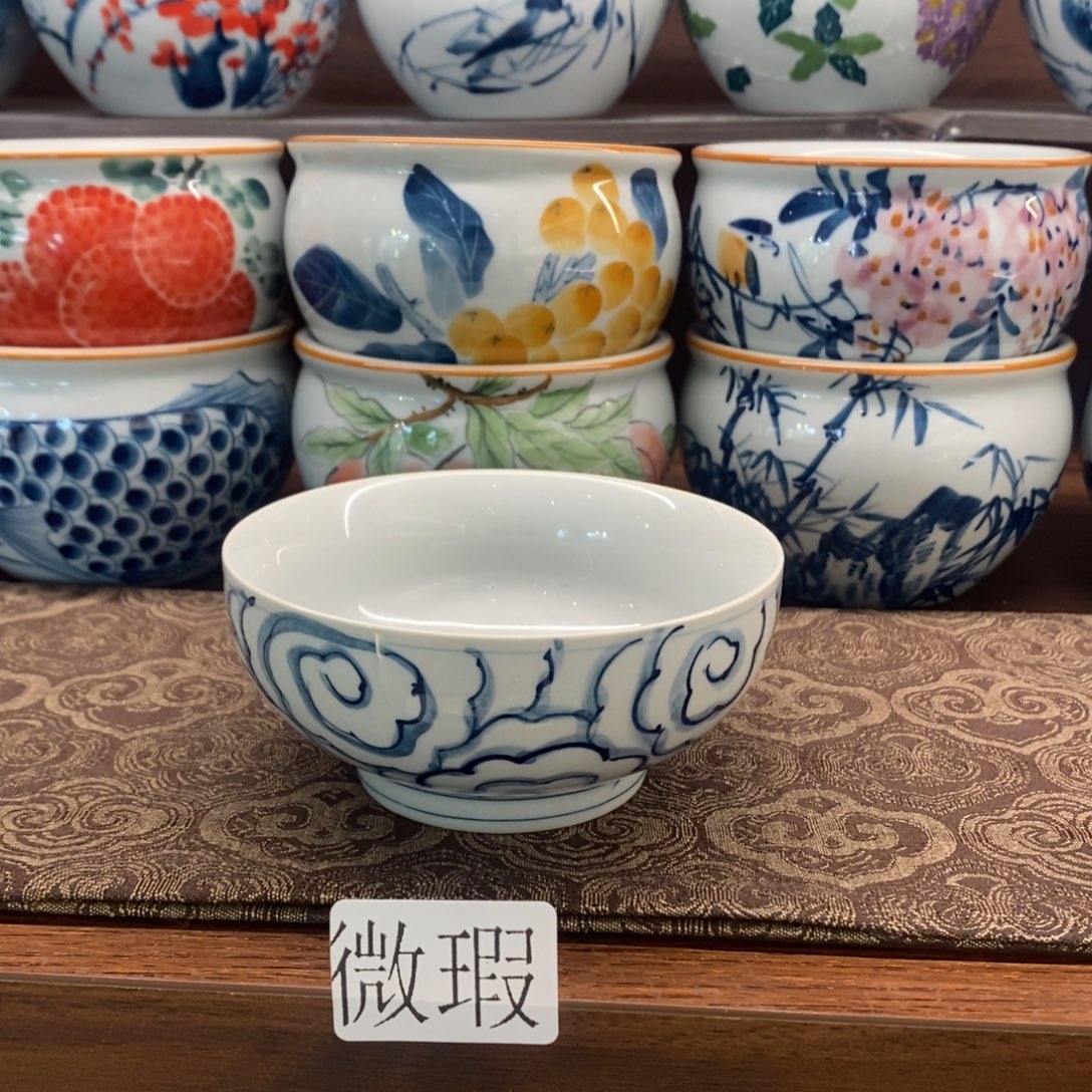 釉下彩老陶泥手工绘制