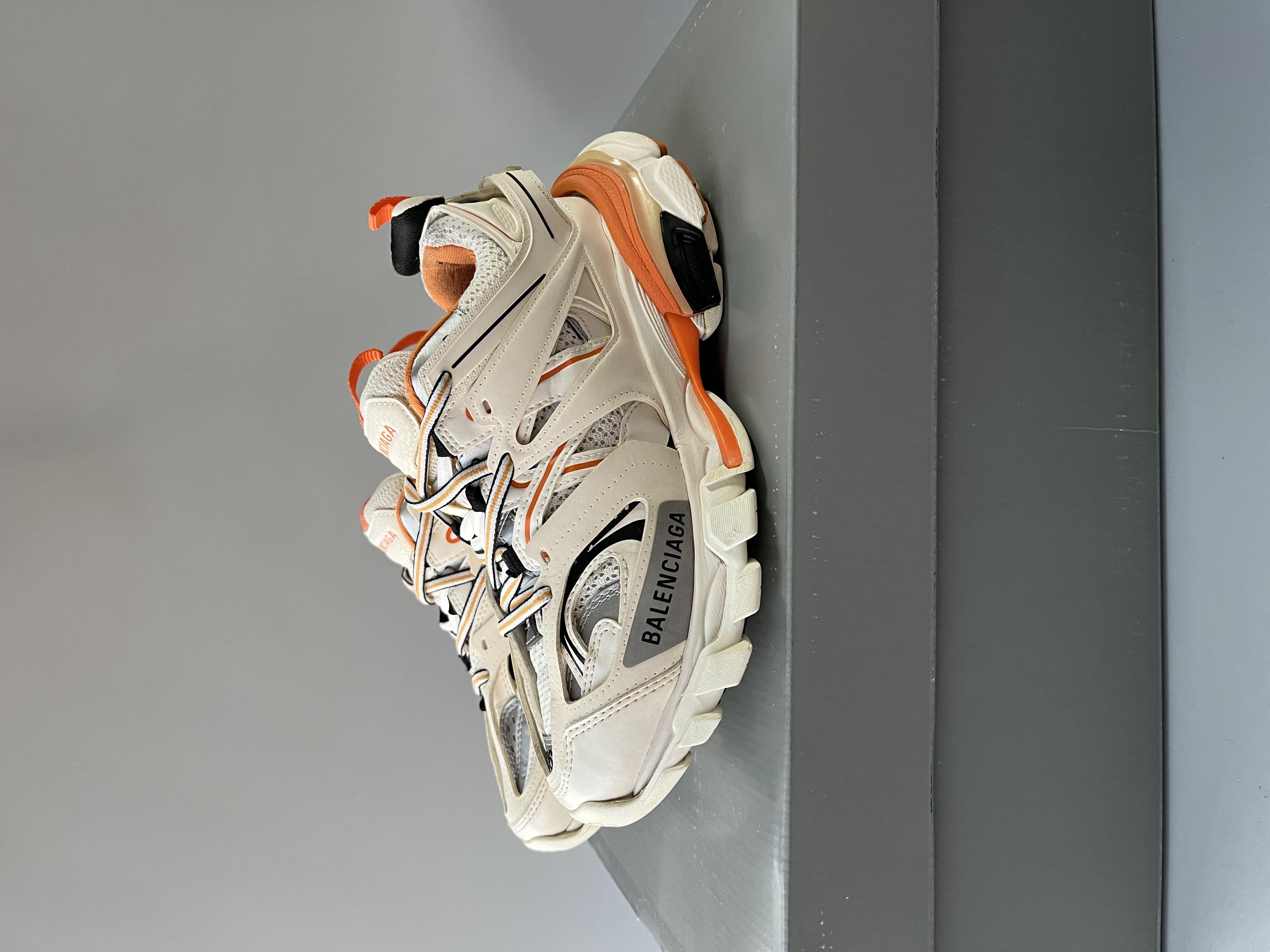 95新 Balenciaga/巴黎世家 36码 track 白橙 老爹鞋 原盒