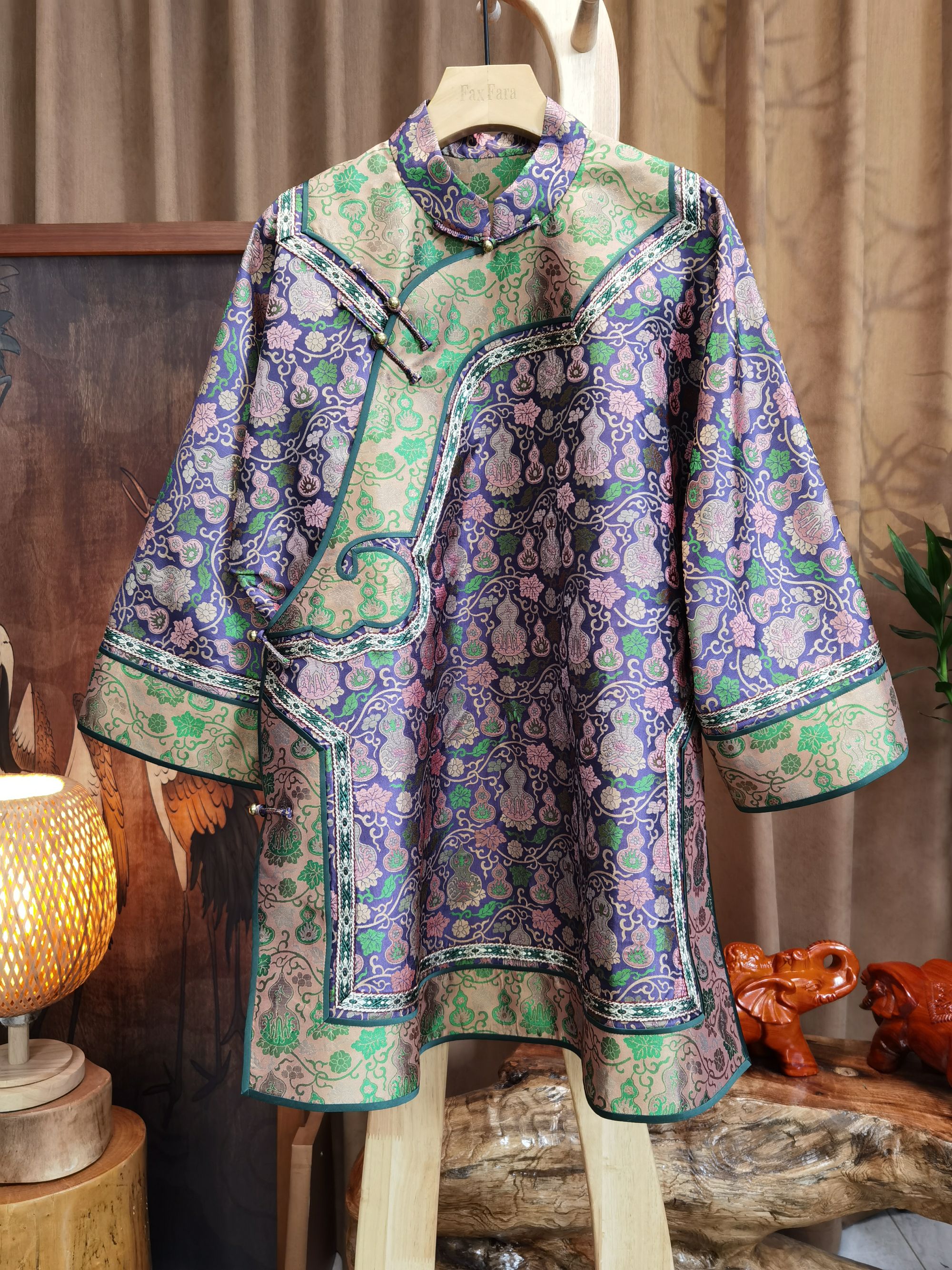 富美国风蜀锦太太服F1152如意葫芦上衣