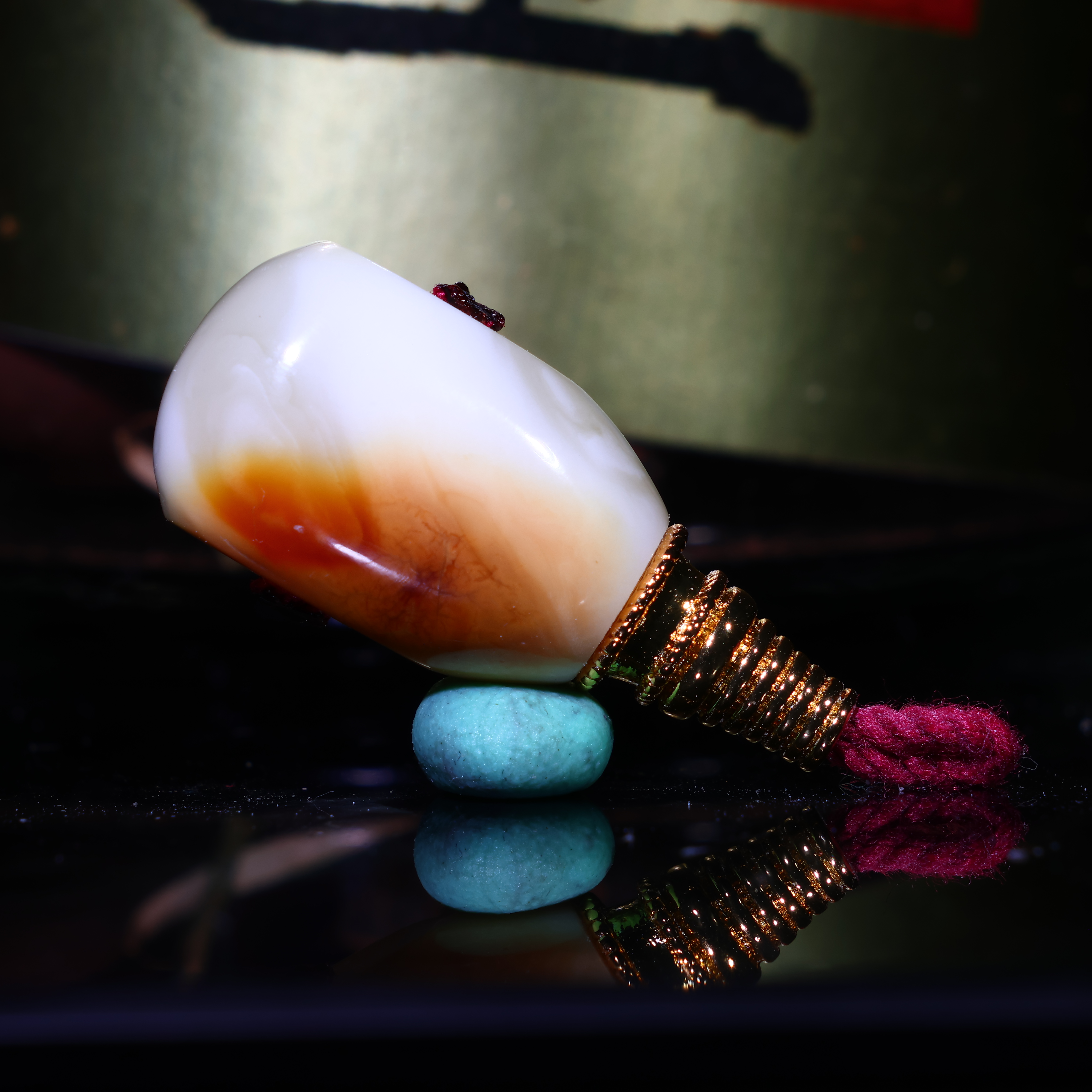 11m蜜蜡三通佛头天然原矿精工沁色白蜡特色分体三通蜜蜡配饰A265